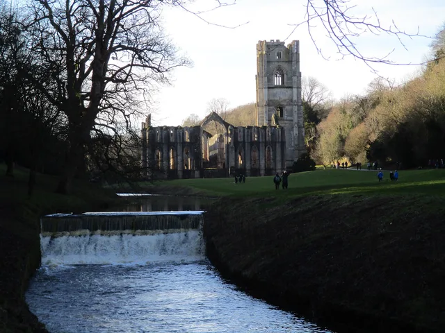 Fountains Abbey over the River Skell